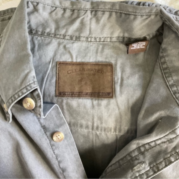 Clearwater Outfitters Mens Olive Khaki Green Long Sleeve Outdoorsman Top Medium - Picture 7 of 9